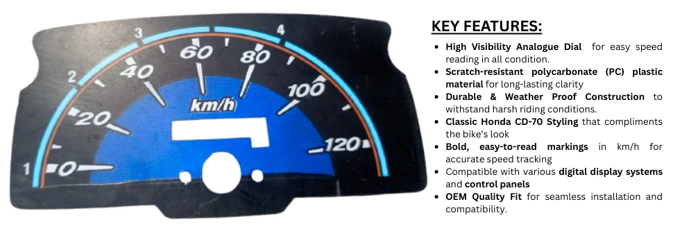 Honda CD 70CC Speedometer Dial & Display – Accurate, Durable Replacement