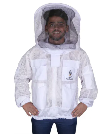 3 Layers Ultra Breeze Ventilated Beekeeping Bee Jacket for Unisex Beekeepers with Round / Fencing Veil