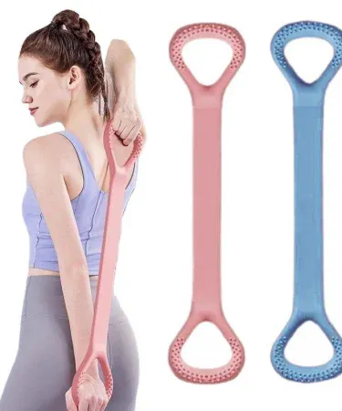 8-figure silicone resistance bands for yoga pilates workout and strength training, elastic pull up strap for full body exercise, portable home fitness equipment for women in Pakistan
