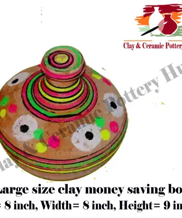 Traditional Clay Money Saving Pot (Gullak) - Earthen & Terracotta Crockery for Saving Money in Pakistan - Khareedo & Kharedo