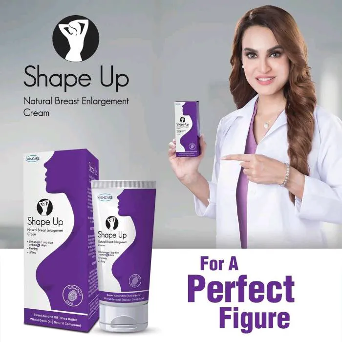 Shape Up Natural Breast Enlargement Cream with almond oil, shea butter for firmer, fuller breasts, available with Check on Delivery via Khareedo | Kharedo in Pakistan.