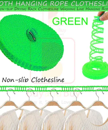Plastic Cloth Hanging Rope Clothesline 5 Meters Nylon Rust-Proof Easy Carry Clothes Drying Line Portable Creative Design