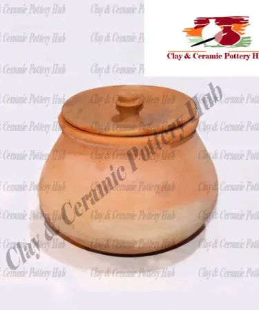 Handcrafted clay yogurt pot with lid for making fresh homemade dahi, available for purchase on Khareedo and Kharedo.