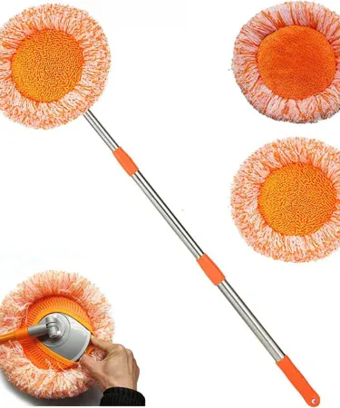 360-degree Rotatable Adjustable Cleaning Mop with Extendable Handle for Walls, Floors, and Ceilings - Wet and Dry Dual Purpose Mop for Home Cleaning