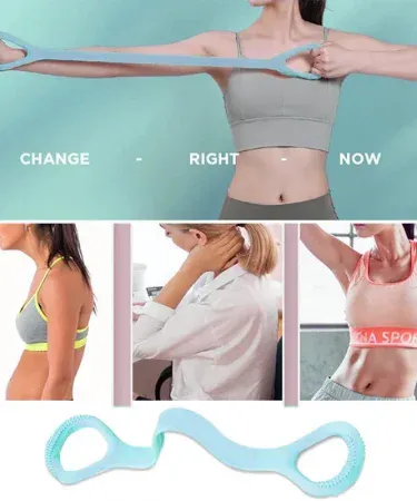 8-figure silicone resistance bands for yoga pilates workout and strength training, elastic pull up strap for full body exercise, portable home fitness equipment for women in Pakistan