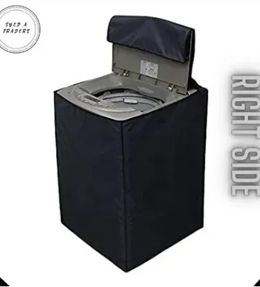 Waterproof Washing Machine Cover for 9Kg to 15Kg machines, 100% dust and water-proof, easy to fit, durable fabric in a neutral color.