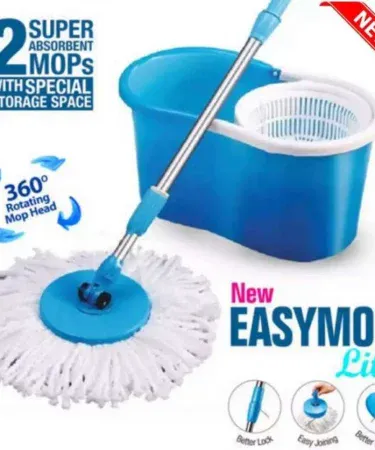 360 Spin Mop Easy Spin Magic Mop Home Cleaning System with Steel Drainer, Multicolor, for effortless floor cleaning and spotless results.