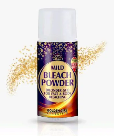 Soft Touch Bleach Powder Mild 60gm for gentle face and body bleaching and skin polishing, 60g pack by Golden Girl.