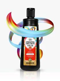 Soft Touch Oxidizing Emulsion 20 Vol 500ml bottle with a white label, indicating it's a new generation peroxide developer with keratin conditioners and oily components for hair protection, silkiness, and shine. Used for hair dye, bleaching, and face polishing, available on Khareedo Kharedo Pakistan.