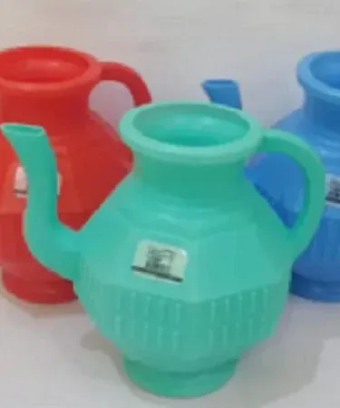 Classic Asian Pure Plastic Lota with comfortable handle, lightweight design for bathroom use and wudu, durable pure plastic, available on Khareedo Pakistan.