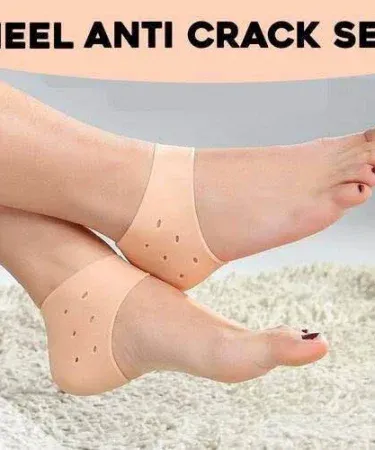 Silicone Half Heel Socks for Cracked Heels and Damaged Feet, offering anti-crack protection, foot pain relief, and comfort.