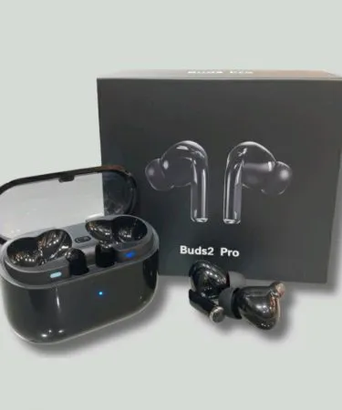 Buds2 Pro Wireless Earbuds with charging case, featuring HiFi Sound, Active Noise Cancellation (ANC), Smart Touch Control, and long battery life. Ideal for premium audio experience.