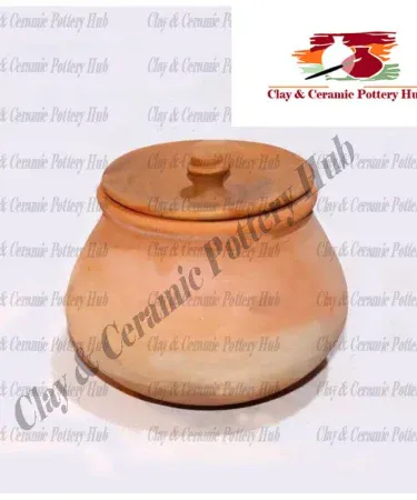 Handcrafted clay yogurt pot with lid for making fresh homemade dahi, available for purchase on Khareedo and Kharedo.