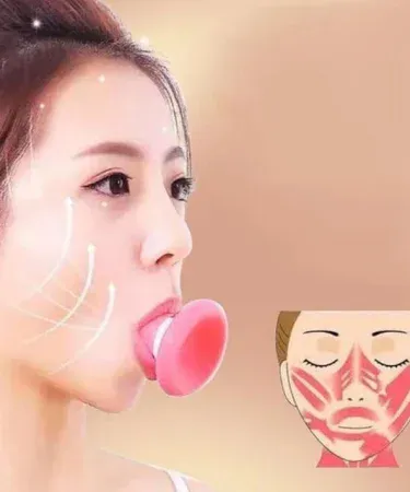 Silicone V-shaped Face Lifter Facial Firming Jawline Exerciser Shaper Double Chin Reducer Slimming Wrinkle Removal Mouth Exercise Skin Tighten Skin Care Tool - ABS+Silicone material