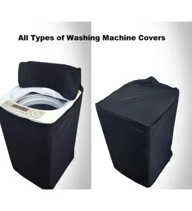 Waterproof Washing Machine Cover for 9Kg to 15Kg machines, 100% dust and water-proof, easy to fit, durable fabric in a neutral color.