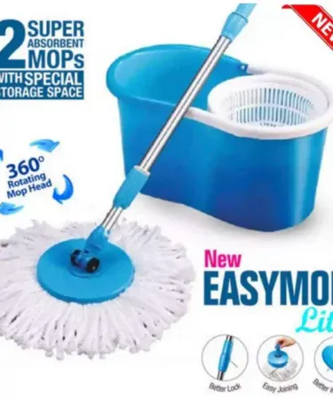 360 Spin Mop Easy Spin Magic Mop Home Cleaning System with Steel Drainer, Multicolor, for effortless floor cleaning and spotless results.