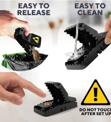 Heavy Duty Reusable Plastic Rat Trap Mousetrap Catcher with interlocking teeth, effective rodent killer for rats and mice, high-impact plastic construction Khareedo Pakistan