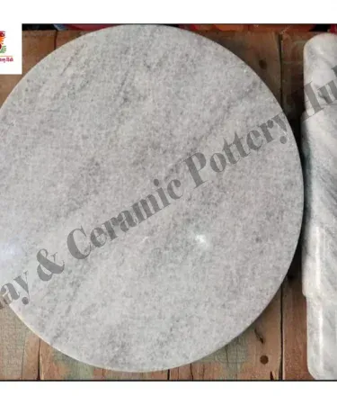High Quality Marble Chakna Belna Roti Maker Set, Natural Marble Chakla Belan for perfect round rotis, Gool Roti Maker kitchen tool for Pakistani homes, durable white marble rolling pin.