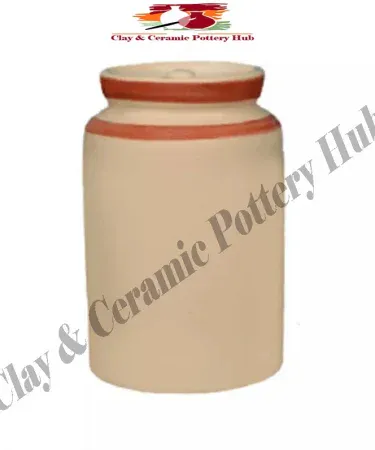 Traditional Ceramic Achar Jar Martaban 8 Pound with Lid for Muraba and Pickle Storage