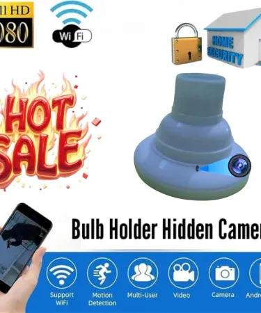 Day and Night Vision Bulb Holder CCTV Camera HD WiFi Mini Security Recorder for Home Monitoring and Infants, Khareedo Pakistan