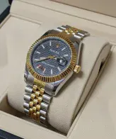 Golden Rolex Wrist Watch for Men with Stainless Steel Chain Strap, 40mm Round Dial, 12-hour format, perfect for comfortable daily wear. Available on Khareedo and Kharedo Pakistan.