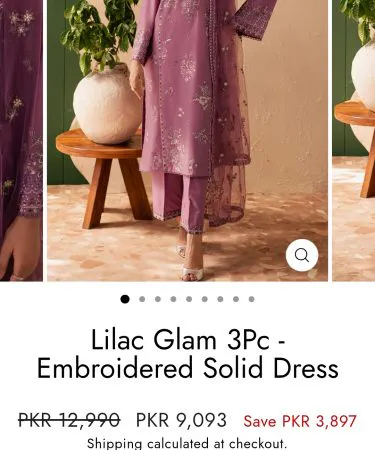 Lilac Glam collection in small, medium, and large sizes available on Khareedo & Kharedo Pakistan