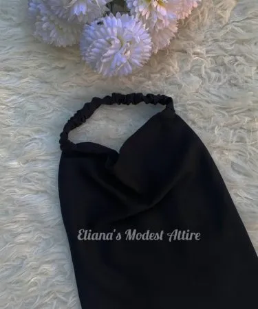 Black Elastic Niqab for women, comfortable face veil, modest Islamic wear in Pakistan, Khareedo, Kharedo