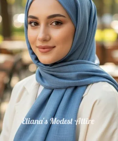 A model gracefully wearing a soft, elegant Turkish Lawn hijab in a beautiful shade, highlighting its flowing fabric and stylish drape, perfect for enhancing any outfit.