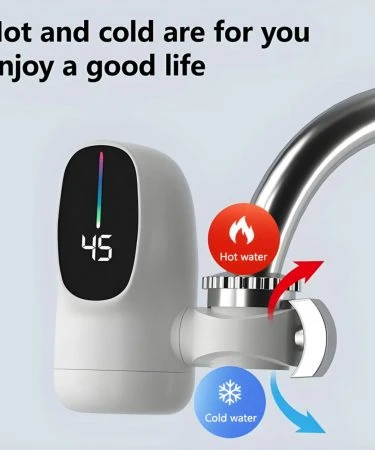 3000W Instant Electric Water Heater Kitchen Faucet Tap with Digital Temperature Display | Easy Installation Bathroom Hot Water Adapter IPX7