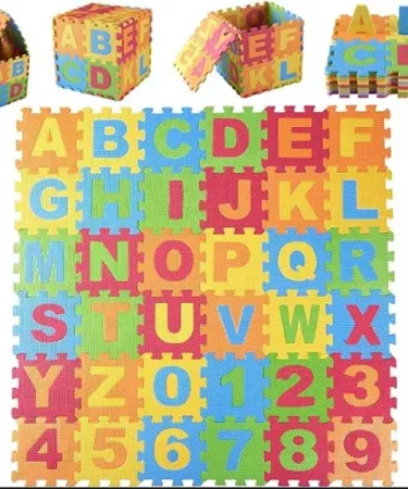 ABC Toy Block Mat Alphabets Numbers Foam Play Puzzle Mat for Kids Early Learning Toys