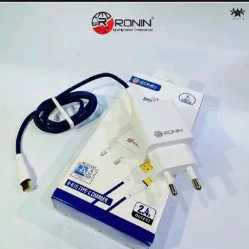 Original Ronin R-615 Type-C Fast Charger with included Type-C cable and dual USB ports for fast charging multiple devices imagecaption=Power up your Type-C devices rapidly and safely with the Original Ronin R-615 Fast Charger, featuring dual USB ports and a durable Type-C cable.