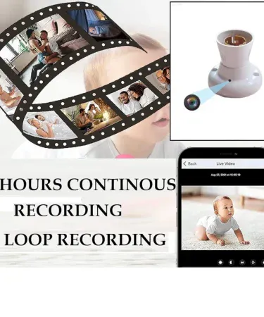 1080P HD Bulb Holder WiFi Mini Security Camera with Night Vision, Wireless Remote Video Surveillance, and Smart Home Features