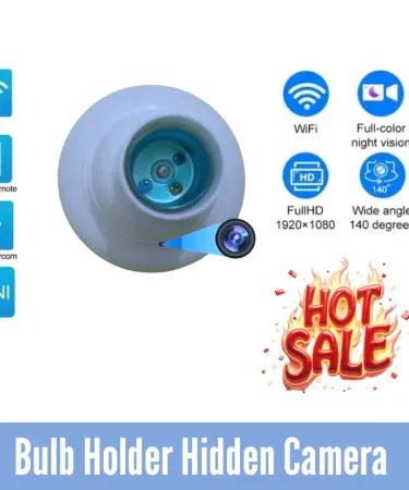 Day Night Vision Bulb Holder WiFi CCTV Camera 1080P HD Wireless Mini Recorder for Home Security in Pakistan