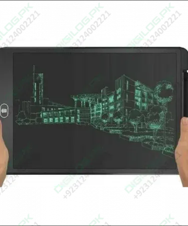 Big Size 12-inch Kids LCD Writing Tablet with stylus for drawing and learning, eco-friendly digital slate in use.