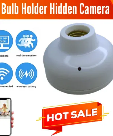 Wireless WiFi PRO Bulb Holder CCTV Camera 1080P HD with motion detection, two-way audio, and easy screw-in installation for discreet home and office security in Pakistan.