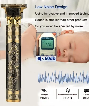 T9 Trimmer High Quality for Men, Black, Cordless, Precision Beard Shaver with sharp blades, grooming tool for clean shave