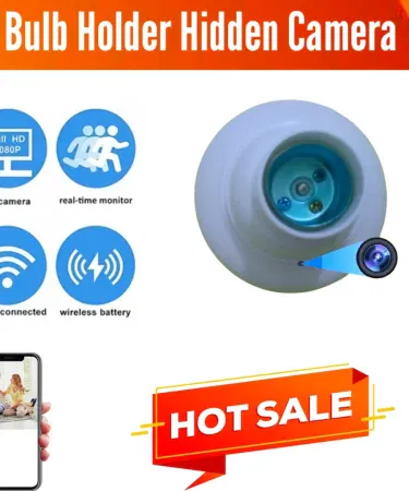 Day Night Vision Bulb Holder WiFi CCTV Camera 1080P HD Wireless Mini Recorder for Home Security in Pakistan