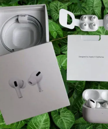 White Air Pro TWS Wireless Bluetooth Earbuds with charging case, optimized for Android & iOS, featuring noise cancellation and sweat-proof design.