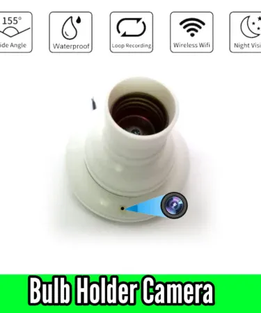 Bulb Holder CCTV Camera 1080P HD WiFi Mini with Night Vision, Motion Detection, 150 Degree Wide Angle for Home Security, Baby & Pet Monitor in Black