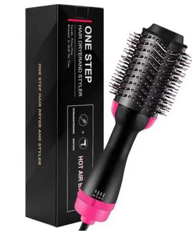 OneStep Hair Dryer + Curler 3-in-1 Hot Air Brush for Frizz-Free Salon Style at Home, adding volume and shine to all hair types, available on Khareedo and Kharedo Pakistan.
