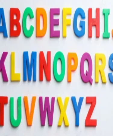 Vibrant 26-piece ABC magnetic letters set for kids learning, educational magnet toy, baby game, alphabet magnets for fridge, early childhood education.