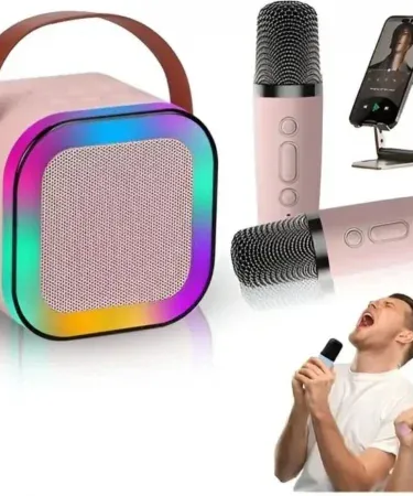 Portable Karaoke Wireless Bluetooth Speaker with Microphone Sound System for Singing & Parties (Random Color)