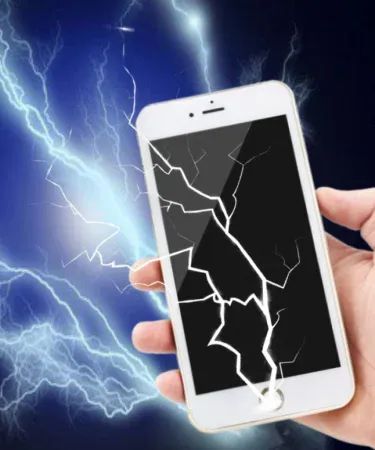 Shocking Mobile Prank Phone with Torch and Laser Light, front view