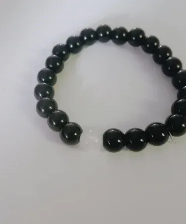 Stylish Black Glass Beads Bracelet with White Transparent Accent Bead, elegant black and white bracelet, fashion jewelry Khareedo Pakistan