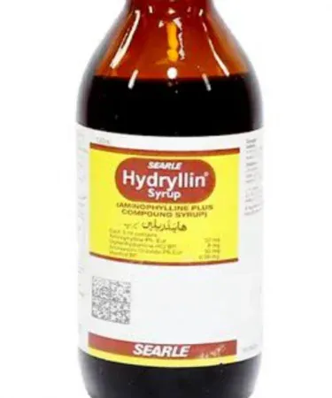 Hydraline Syrup bottle for cough, cold, and congestion relief