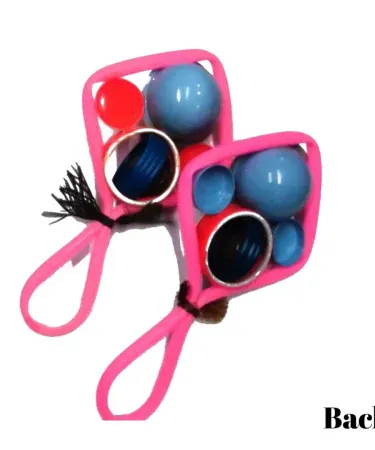 Colorful Handheld Baby Rattle (JunJuna) for infants 3+ months, featuring bright pink, red, blue, and yellow hues, with a lightweight design and ergonomic grip for sensory development and safe play.