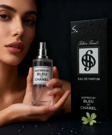 TF Inspired Bleu de Chanel Eau de Parfum for Men, long lasting fragrance bottle on display, available on Khareedo Pakistan with check on delivery