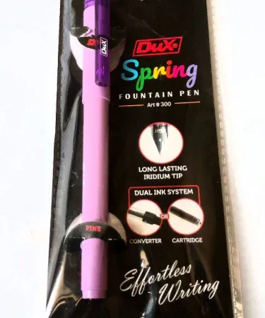 Spring Fountain Pen Dux Ink Pen Pack of 1 with Iridium Tip and Dual Ink System for smooth writing and effortless control.