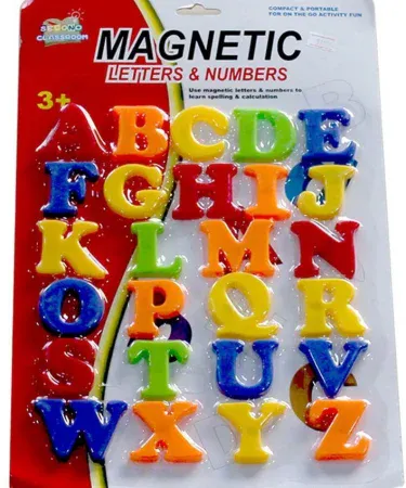 Vibrant 26-piece ABC magnetic letters set for kids learning, educational magnet toy, baby game, alphabet magnets for fridge, early childhood education.