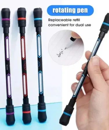 Creative Spinning Pen Hand Spinner Toy 0.5mm Anti-Slip Rotating Writing Pen for Stress Relief Focus Adults Kids Students Stationery